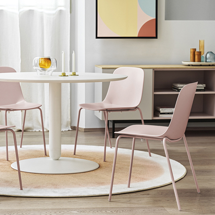 Calligaris Vela Chair, Hole Rug and Balance Table